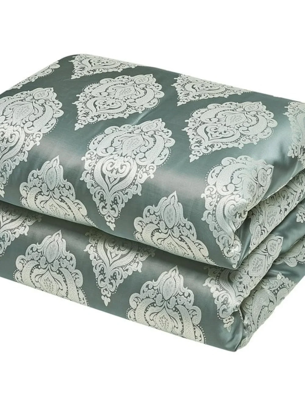 Elegant Sage Green Damask king 3 piece Comforter Set -